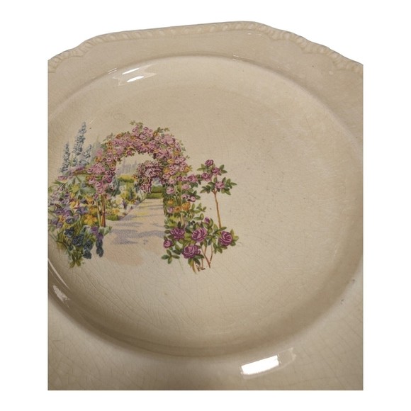 VTG 2 Salem Heirloom Desert Bread Plates Platinum Gold Made in America Floral - Picture 6 of 8